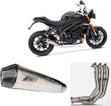 Komplette Auspuffanlage Ohne Katalysator Und Mit Geräuschzulassung Titan Endkappe Carbon - Zard Kompatibel Mit Triumph Speed Triple 1200 Rs - Rr (2021-2023)