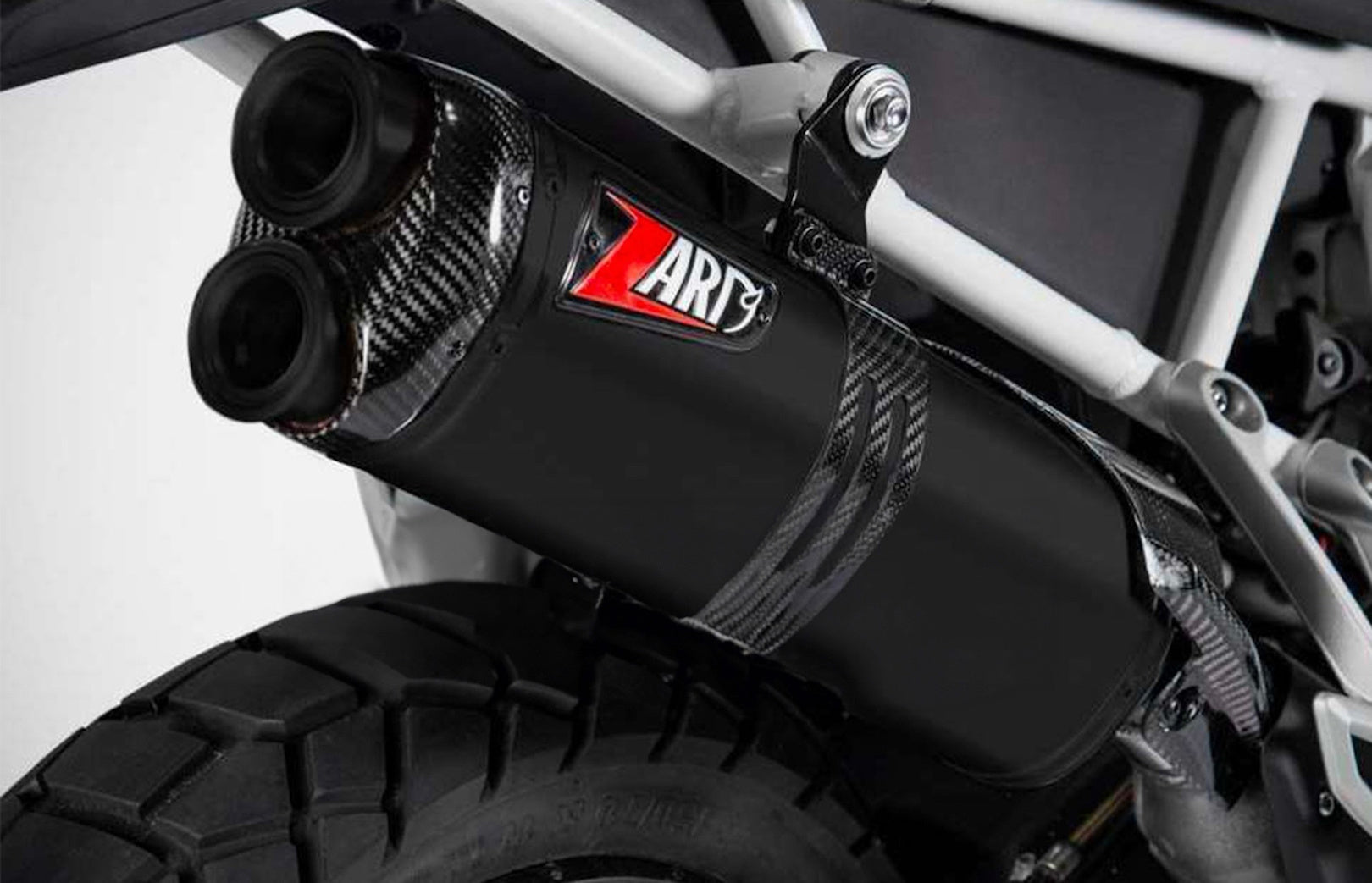 Exhaust Tip With Noise Certification Steel Black Endcap Carbon - Zard Compatible With Triumph Tiger 900 (2020-2023)