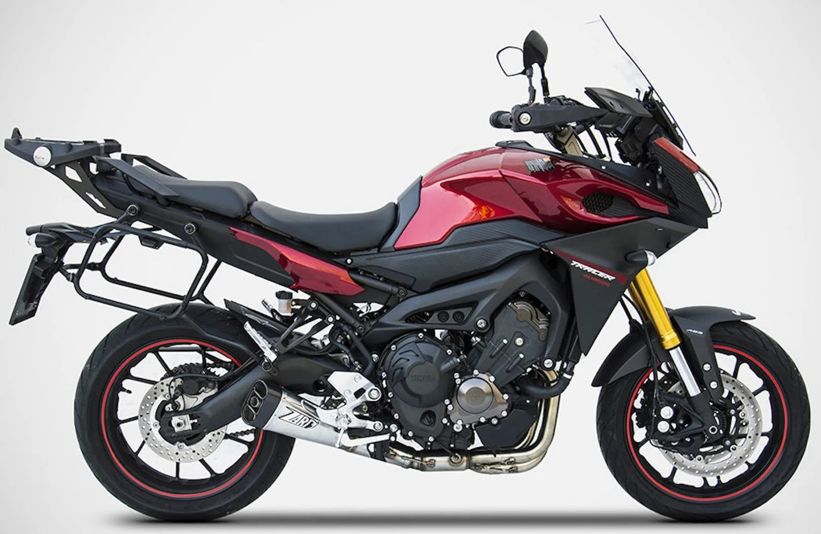 Komplette Abgasanlage Mit Katalysator Und Geräuschzulassung Edelsthal Endkappe Carbon - Zard Kompatibel Mit Yamaha Tracer 900 (2015-2016)