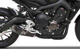 Komplette Abgasanlage Mit Katalysator Und Geräuschzulassung Edelsthal Schwarz Endkappe Carbon - Zard Kompatibel Mit Yamaha Mt-09 (2017-2020)