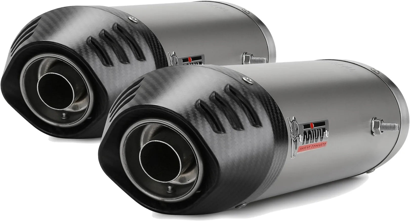 Doppelauspuffanlage Mit Katalysator Und Geräuschzulassung Oval Titan Carbon - Mivv Kompatibel Mit Ducati 848 (2007-2013)