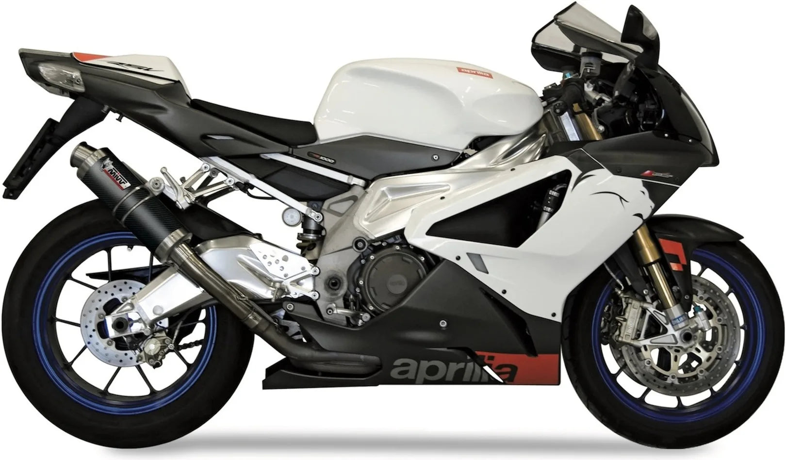Doppelauspuffanlage Ohne Katalysator Mit Geräuschzulassung Gp Carbon - Mivv Kompatibel Mit Aprilia Rsv 1000 (2004-2008)
