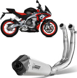 Komplette Abgasanlage Mit Katalysator Und Geräuschzulassung Delta Race Edelstahl Carbon - Mivv Kompatibel Mit Aprilia Rs 660 (2020-2024)