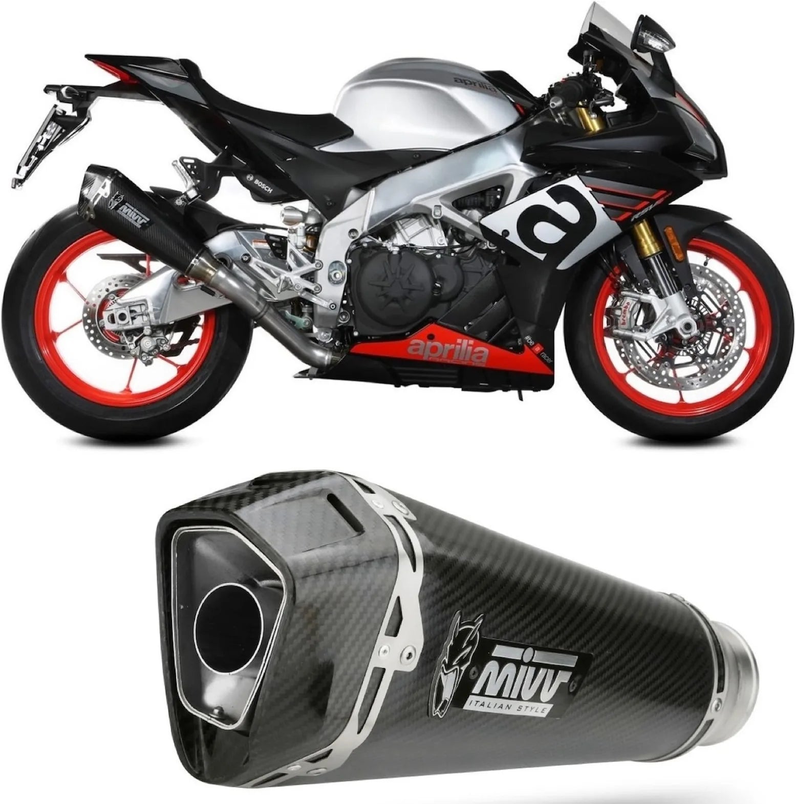 Katalysiertes Auspuffendstück Mit Geräuschzulassung Delta Race Carbon Carbon - Mivv Kompatibel Mit Aprilia Rsv4 (2017-2020)