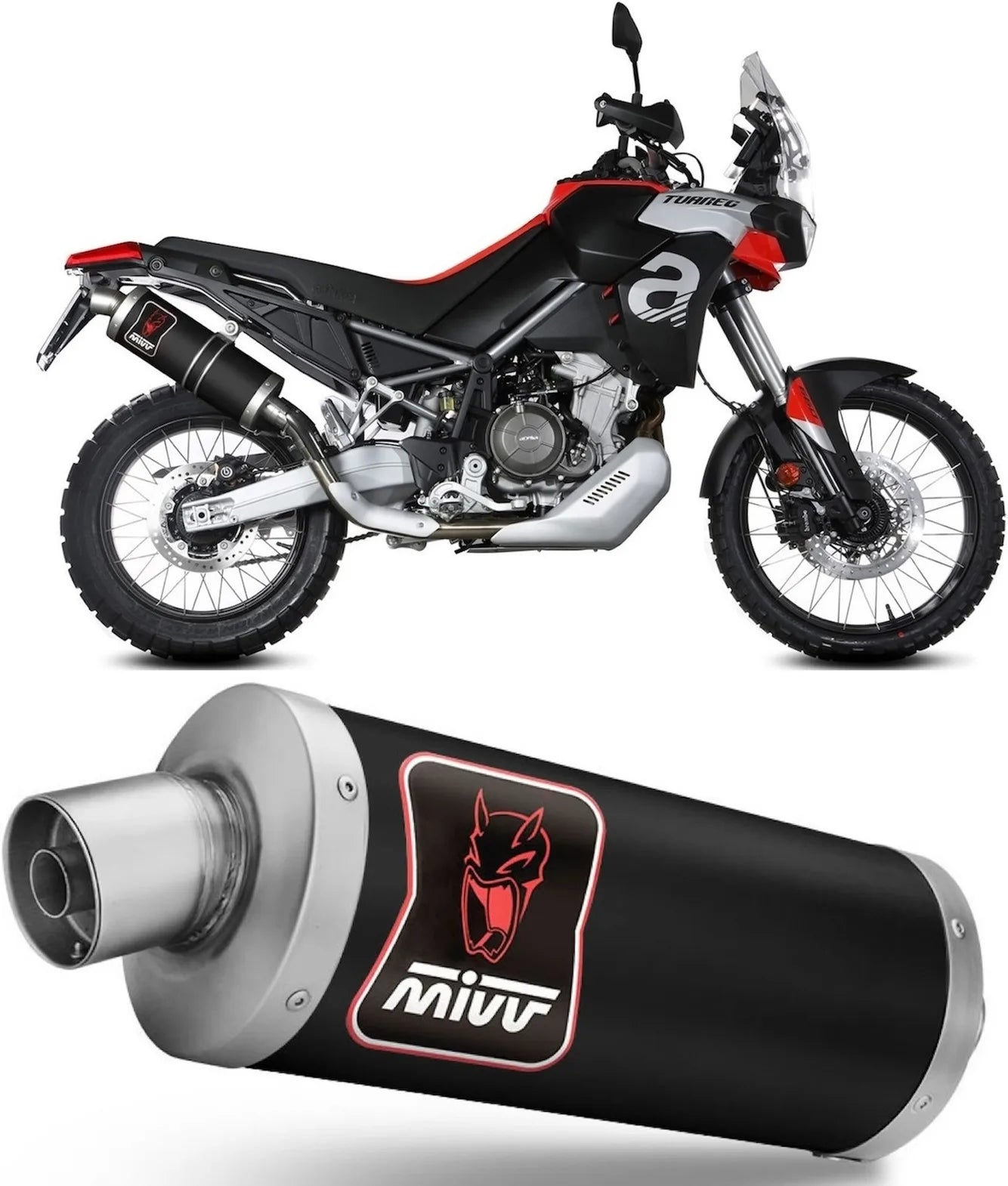 Auspuffendstück Mit Geräuschzulassung Dakar Stahl Schwarz - Mivv Kompatibel Mit Aprilia Tuareg 660 (2022-2024)