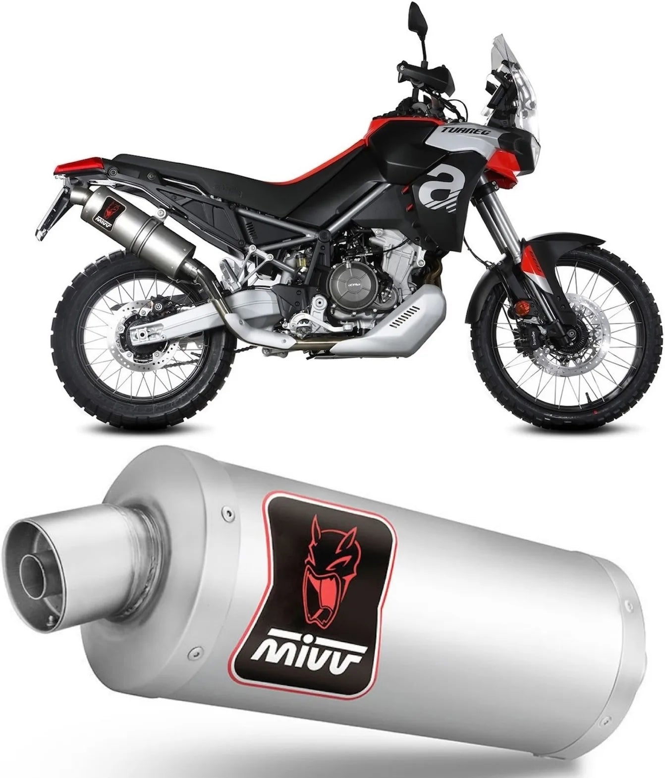 Auspuffendstück Mit Geräuschzulassung Dakar Edelstahl - Mivv Kompatibel Mit Aprilia Tuareg 660 (2022-2024)