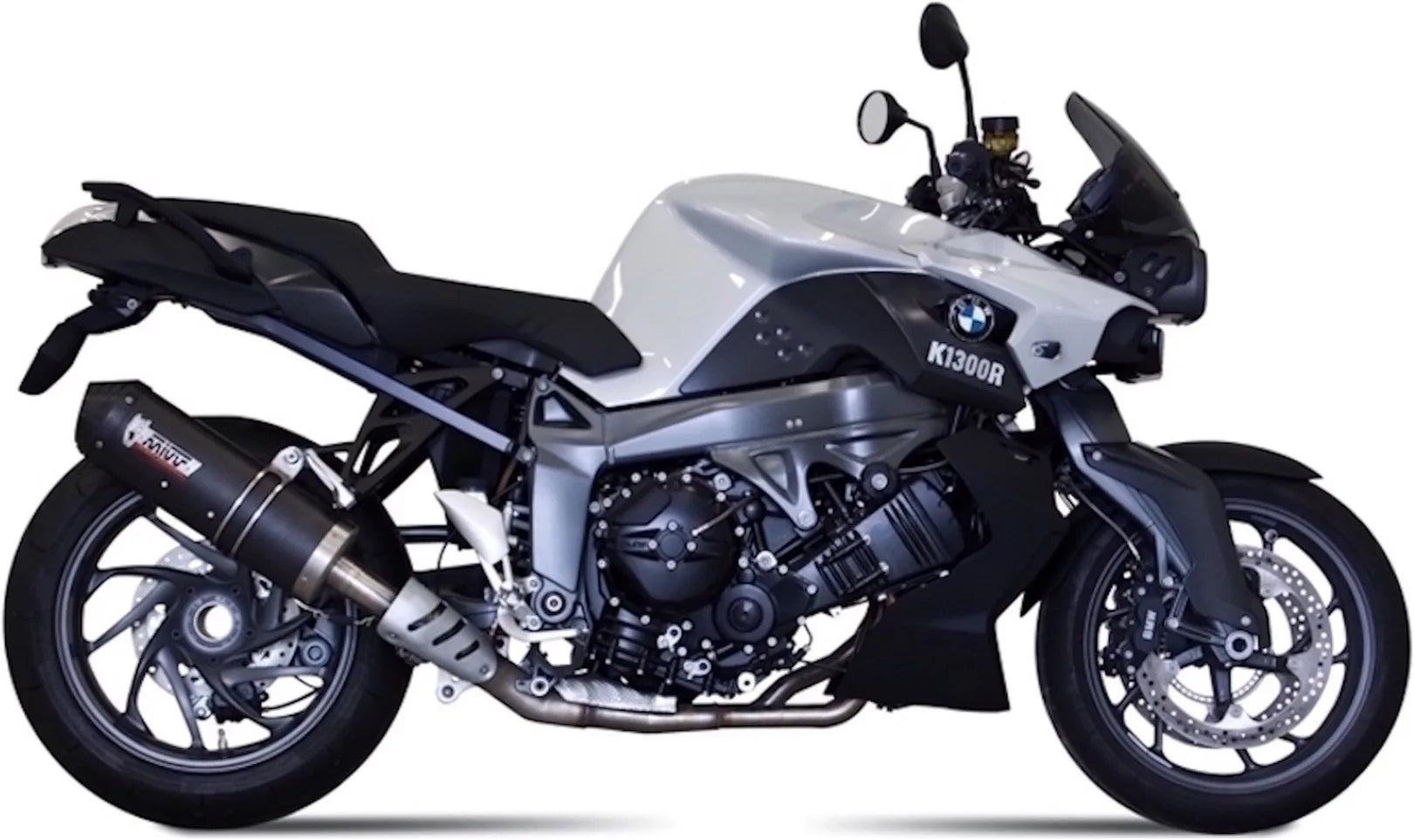 Katalysiertes Auspuffendstück Mit Geräuschzulassung Oval Carbon Carbon - Mivv Kompatibel Mit Bmw K 1300 R (2009-2016)
