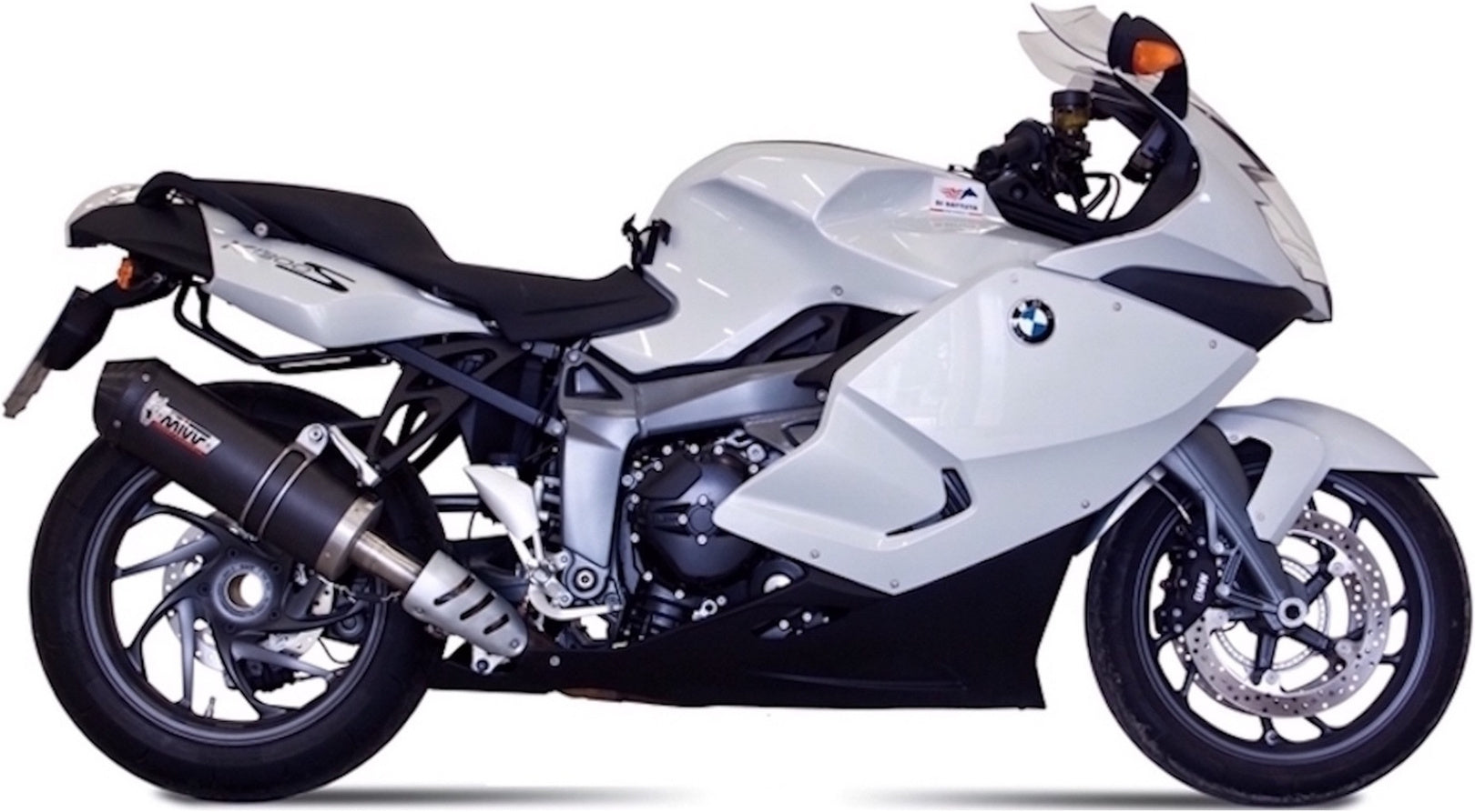 Catalytic Exhaust Tip With Sound Certification Oval Carbon Carbon - Mivv Compatible With Bmw K 1300 S (2009-2016)