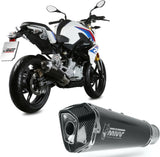 Komplette Auspuffanlage Ohne Katalysator Und Mit Geräuschzulassung Delta Race Stahl Schwarz Carbon - Mivv Kompatibel Mit Bmw G 310 R (2018-2024)