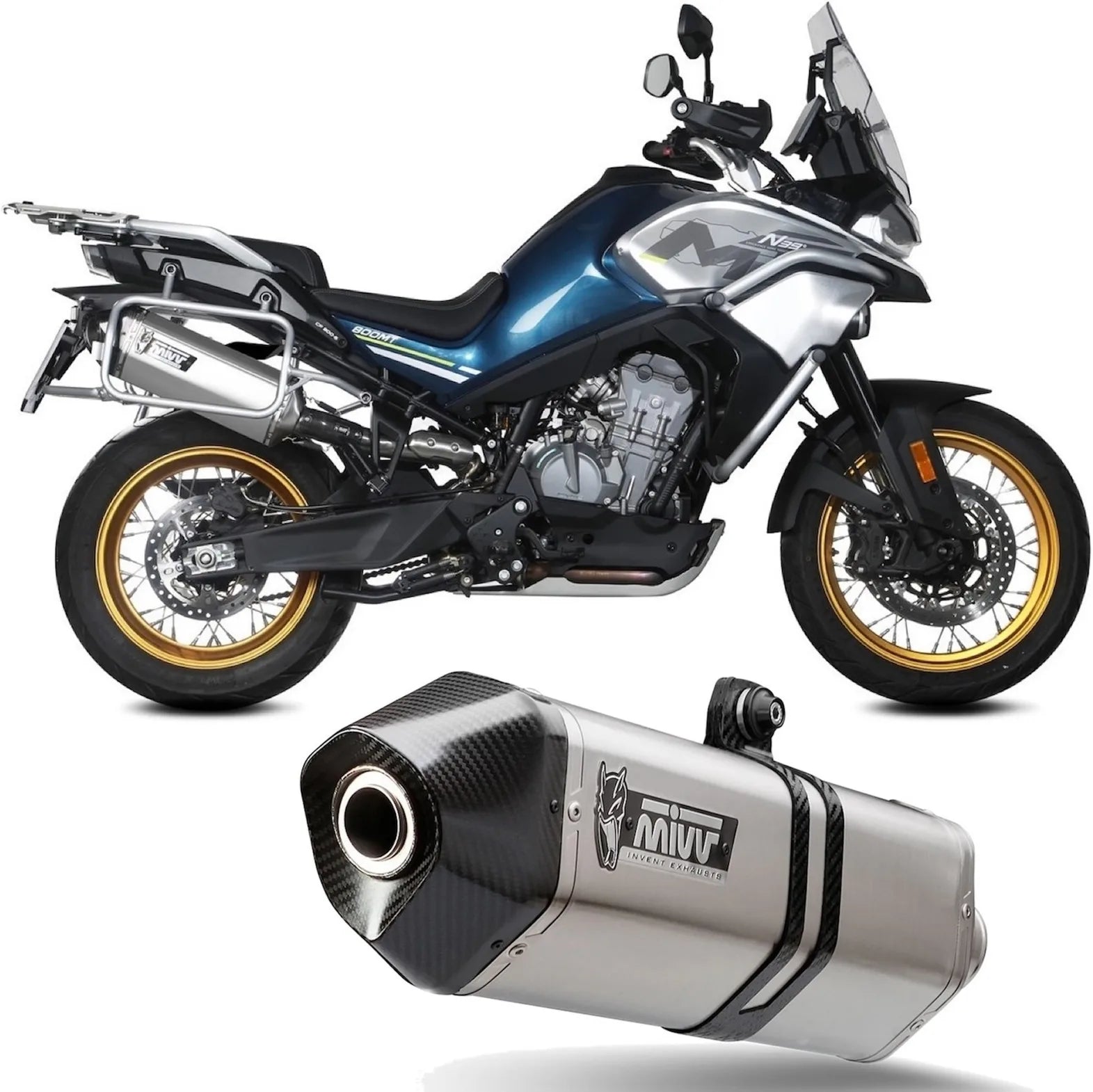 Auspuffendstück Mit Geräuschzulassung Speed Edge Edelstahl Carbon - Mivv Kompatibel Mit Cfmoto 800 Mt (2022-2024)