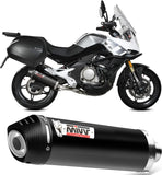 Katalysiertes Auspuffendstück Mit Geräuschzulassung Oval Stahl Schwarz Carbon - Mivv Kompatibel Mit Cfmoto 650 Mt (2021-2024)