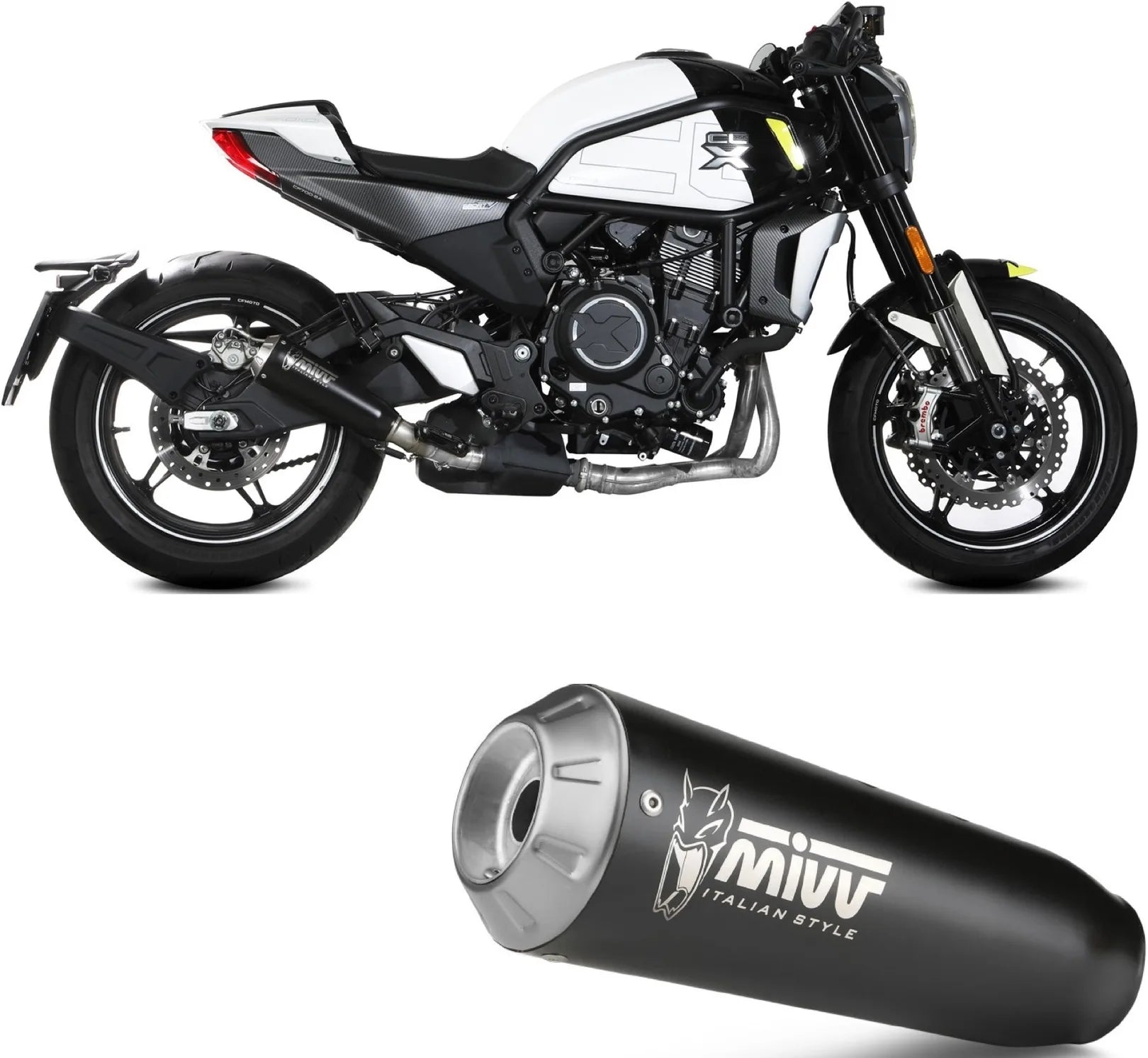 Auspuffendstück Mit Geräuschzulassung X-M1 Stahl Schwarz - Mivv Kompatibel Mit Cfmoto 700 Cl-X (2023-2024)