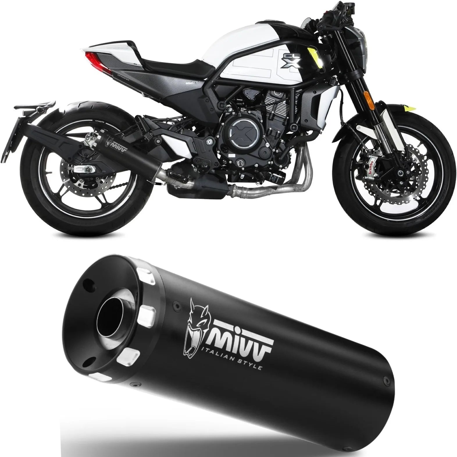 Auspuffendstück Mit Geräuschzulassung Hr-1 Stahl Schwarz - Mivv Kompatibel Mit Cfmoto 700 Cl-X (2023-2024)
