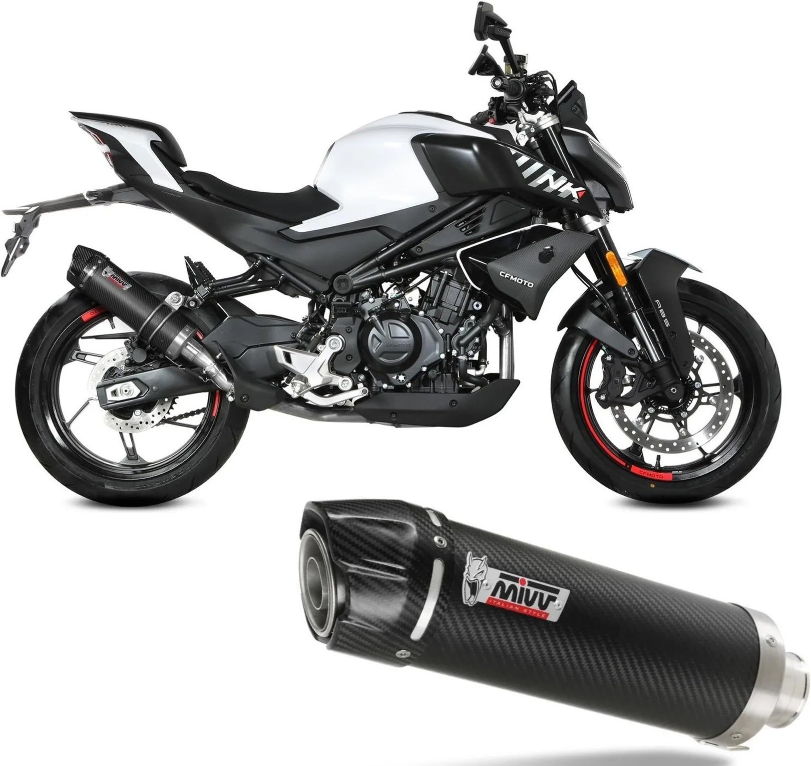 Auspuffendstück Mit Geräuschzulassung Gp Carbon - Mivv Kompatibel Mit Cfmoto 450 Nk (2023-2024)