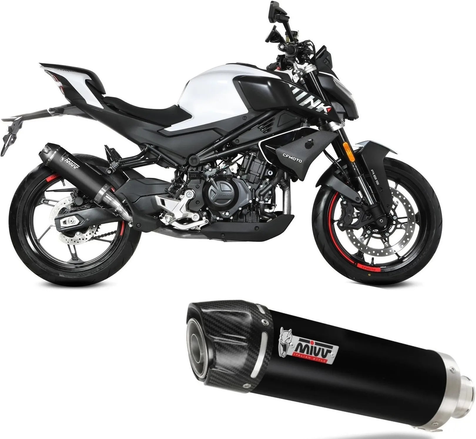 Auspuffendstück Mit Geräuschzulassung Ak-1 Stahl Schwarz - Mivv Kompatibel Mit Cfmoto 450 Nk (2023-2024)
