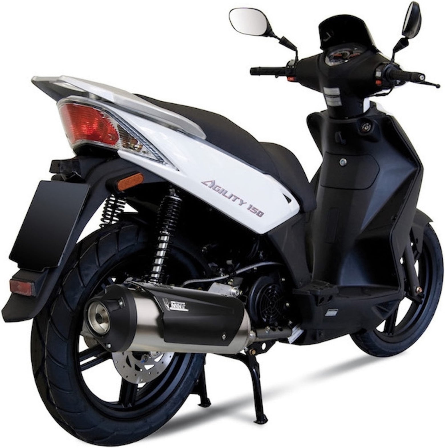 Complete Catalytic Exhaust System With Sound Certification Urban Stainless Steel - Mivv Compatible With Kymco Agility 150 (2008-2012)