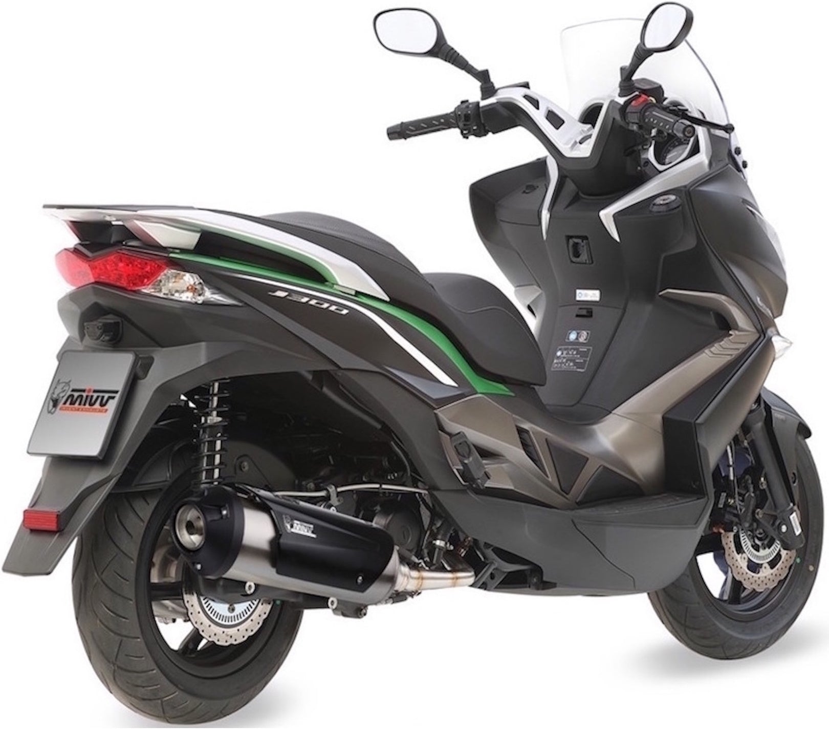 Complete Catalytic Exhaust System With Sound Certification Urban Stainless Steel - Mivv Compatible With Kymco Superdink 300 (2009-2012)