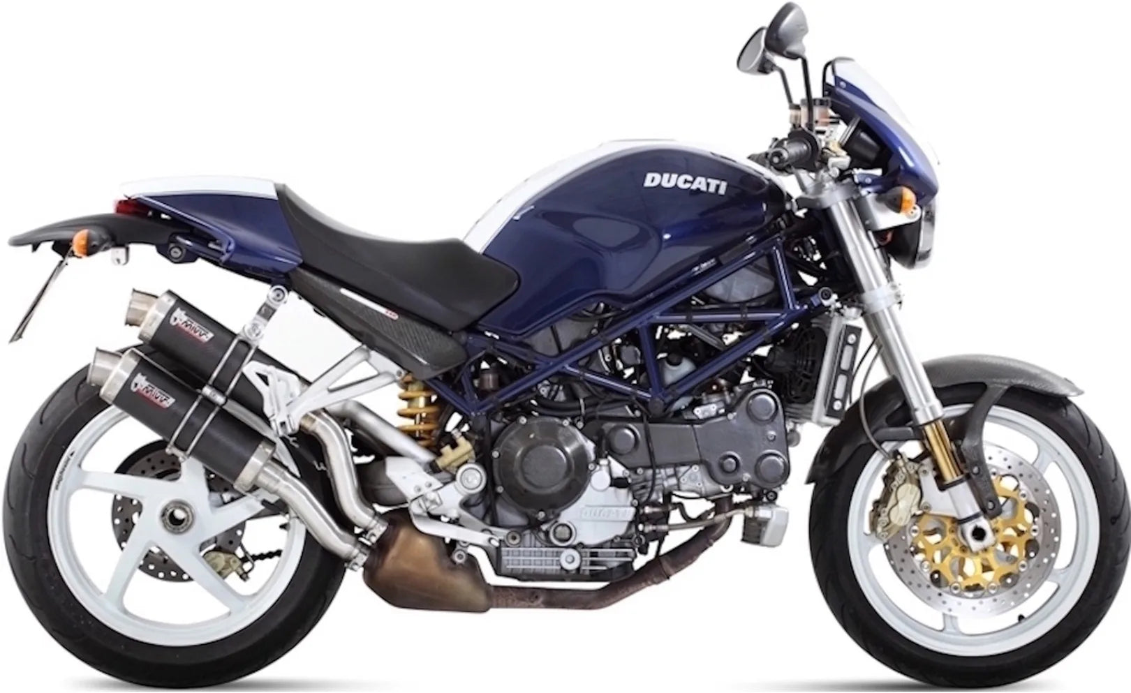 Doppelauspuffanlage Mit Geräuschzulassung Gp Carbon - Mivv Kompatibel Mit Ducati Monster S4R (2003-2005)