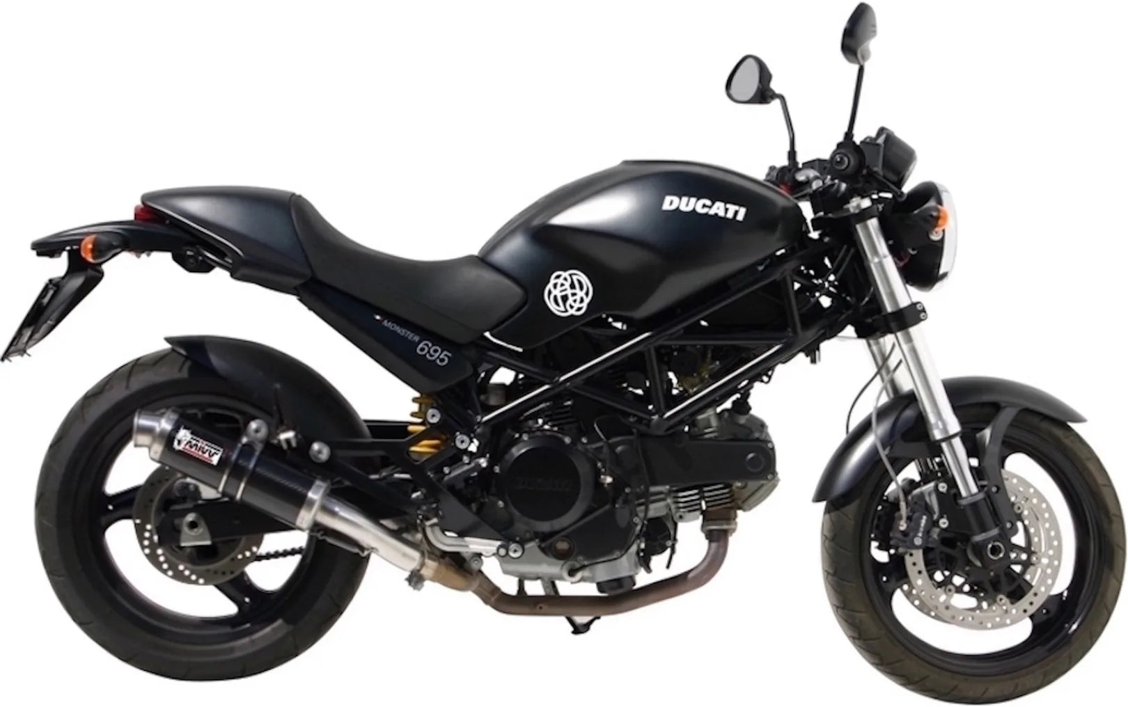 Doppelauspuffanlage Ohne Katalysator Mit Geräuschzulassung Gp Carbon - Mivv Kompatibel Mit Ducati Monster 695 (2006-2008)