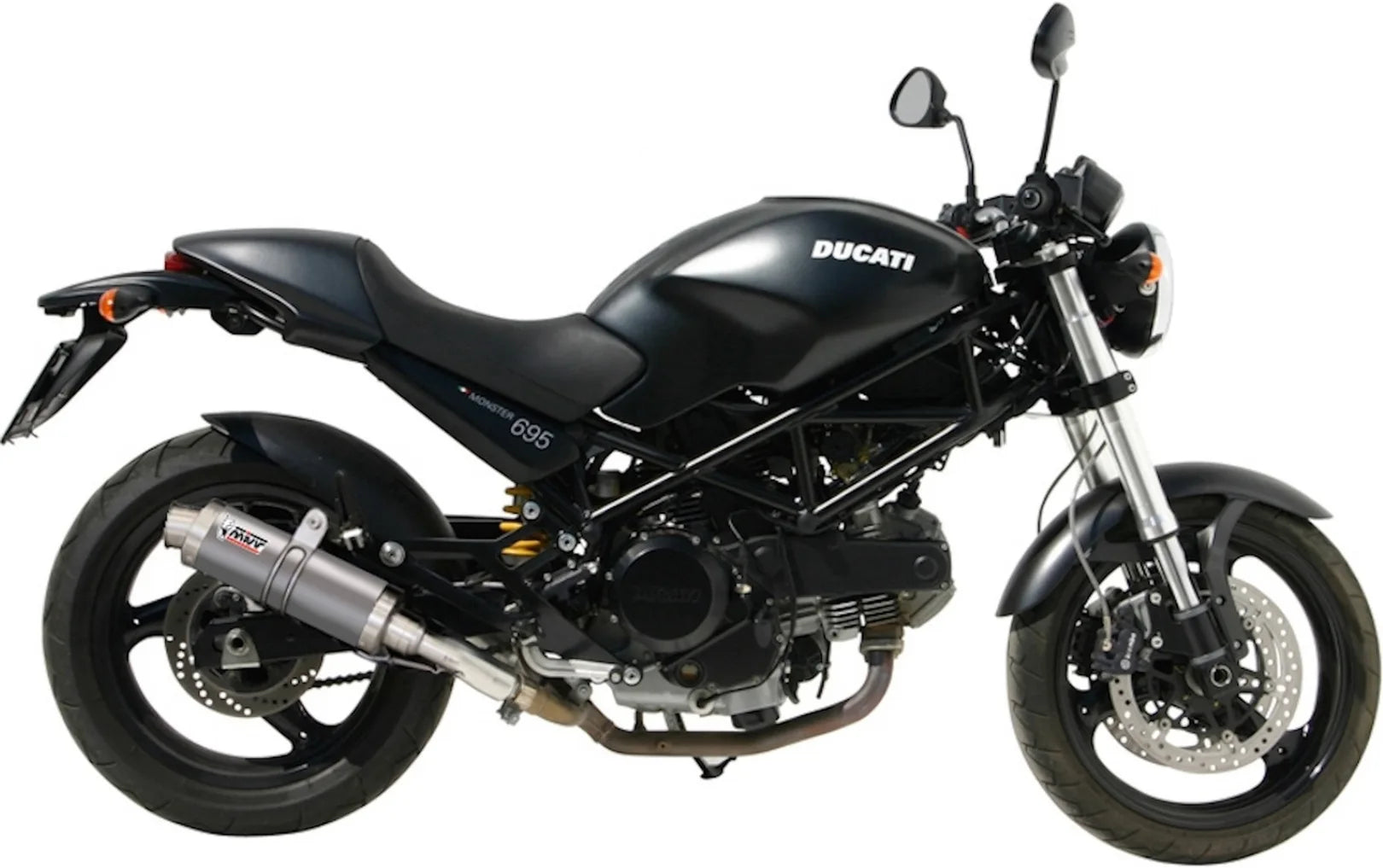 Doppelauspuffanlage Ohne Katalysator Mit Geräuschzulassung Oval Edelstahl - Mivv Kompatibel Mit Ducati Monster 695 (2006-2008)