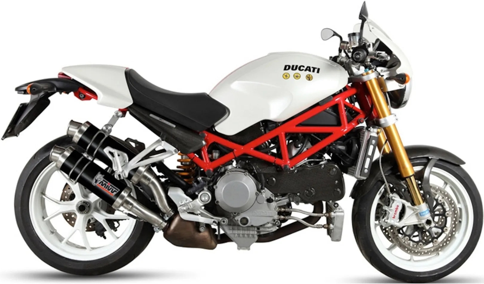 Doppelauspuffanlage Mit Geräuschzulassung Gp Stahl Schwarz - Mivv Kompatibel Mit Ducati Monster S4Rs (2006-2008)