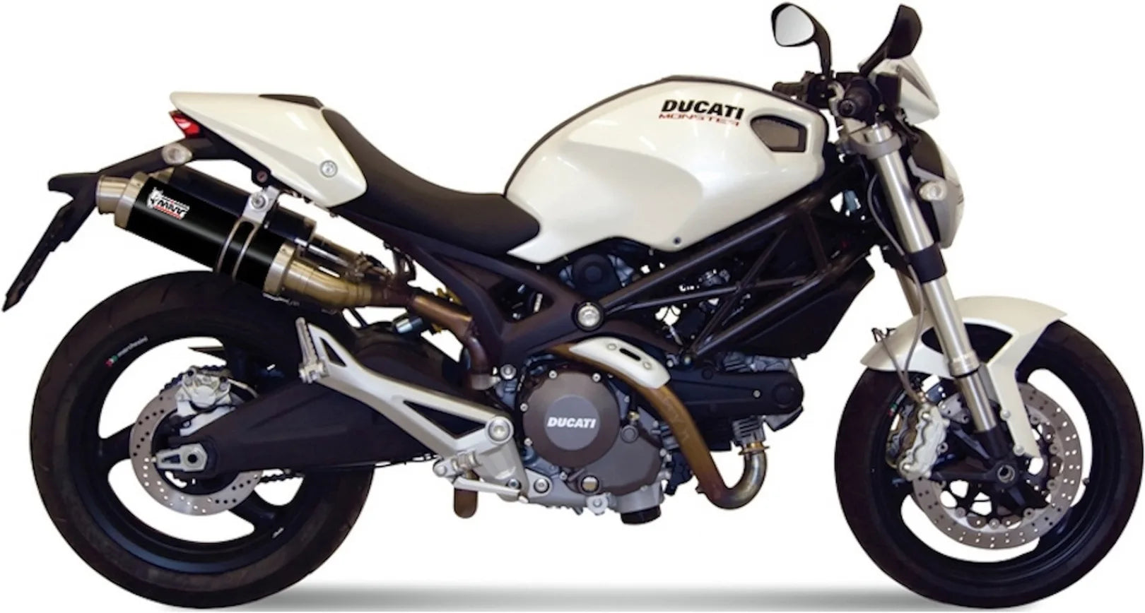 Doppelauspuffanlage Mit Katalysator Und Geräuschzulassung Gp Stahl Schwarz - Mivv Kompatibel Mit Ducati Monster 696 (2008-2014)