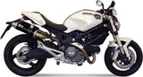 Doppelauspuffanlage Mit Katalysator Und Geräuschzulassung Gp Stahl Schwarz - Mivv Kompatibel Mit Ducati Monster 696 (2008-2014)