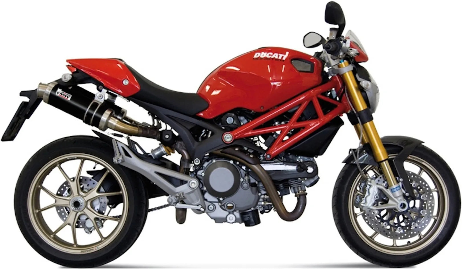 Doppelauspuffanlage Ohne Katalysator Mit Geräuschzulassung Gp Stahl Schwarz - Mivv Kompatibel Mit Ducati Monster 795 (2012-2014)