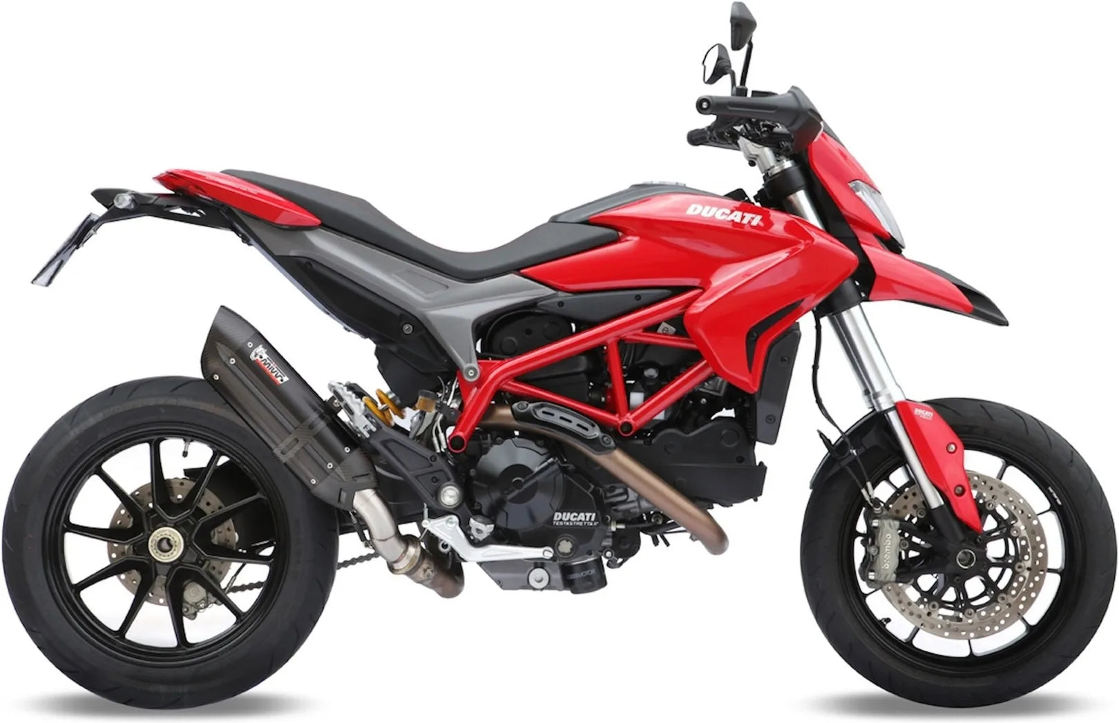 Katalysiertes Auspuffendstück Mit Geräuschzulassung Suono Stahl Schwarz Carbon - Mivv Kompatibel Mit Ducati Hypermotard 821 (2013-2015)