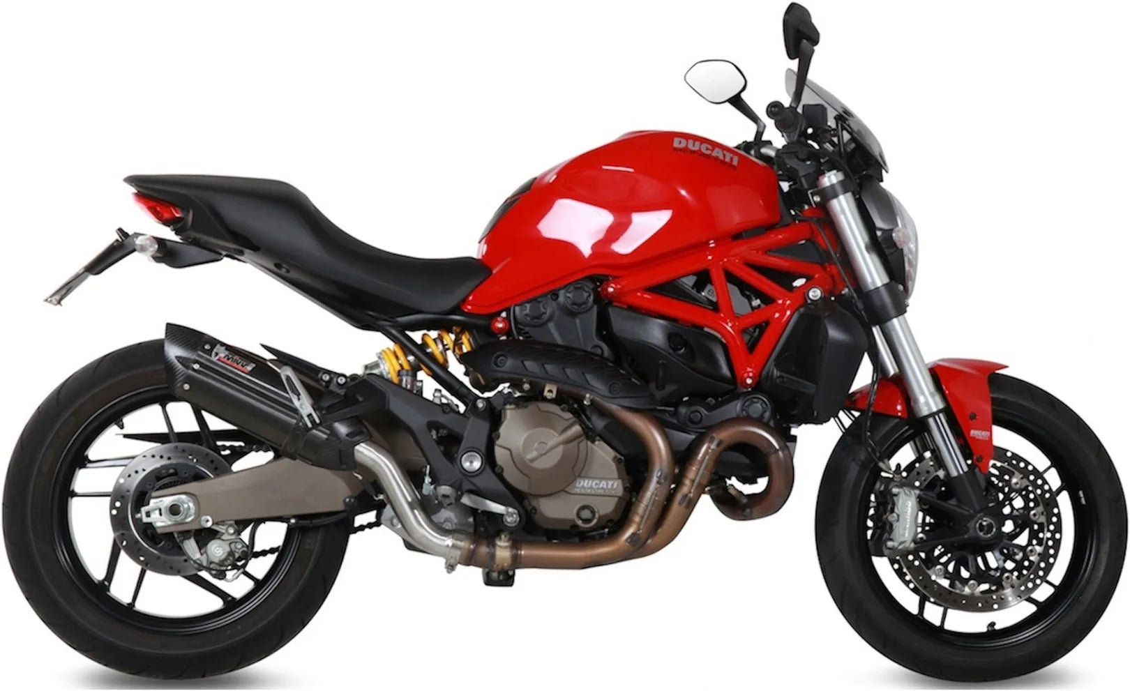 Katalysiertes Auspuffendstück Mit Geräuschzulassung Suono Stahl Schwarz Carbon - Mivv Kompatibel Mit Ducati Monster 821 (2014-2017)