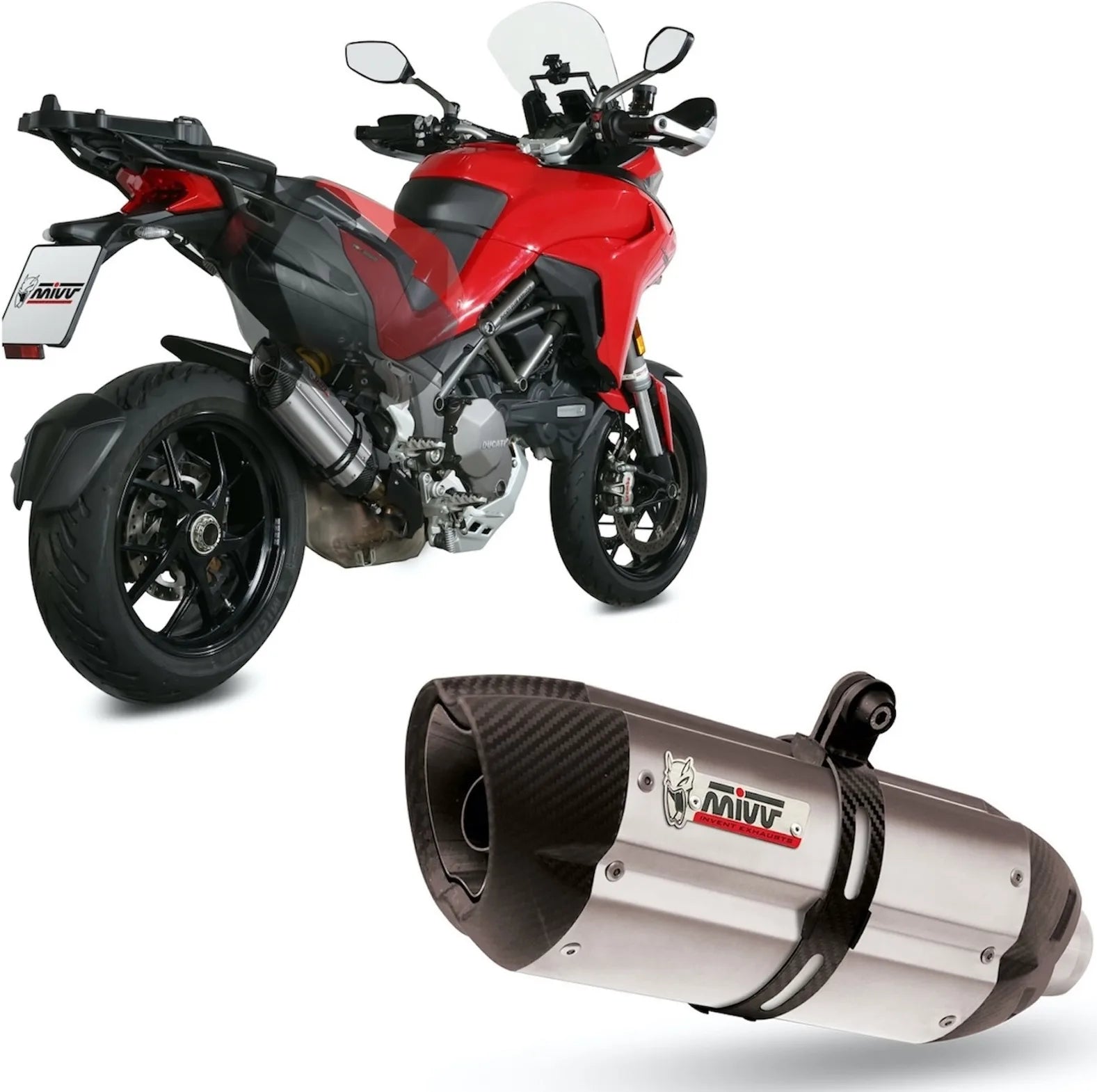 Auspuffendstück Mit Geräuschzulassung Suono Edelstahl Carbon - Mivv Kompatibel Mit Ducati Multistrada 1200 (2015-2017)