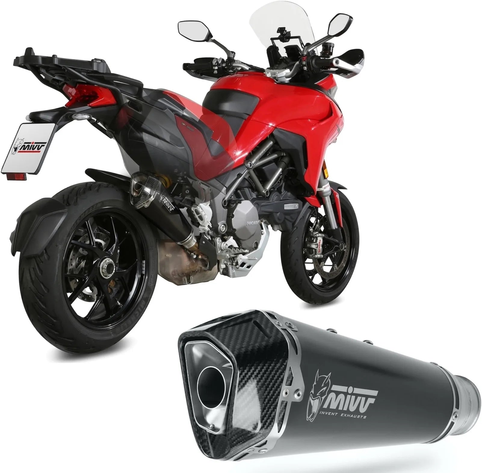 Auspuffendstück Mit Geräuschzulassung Delta Race Stahl Schwarz Carbon - Mivv Kompatibel Mit Ducati Multistrada 1260 (2018-2020)