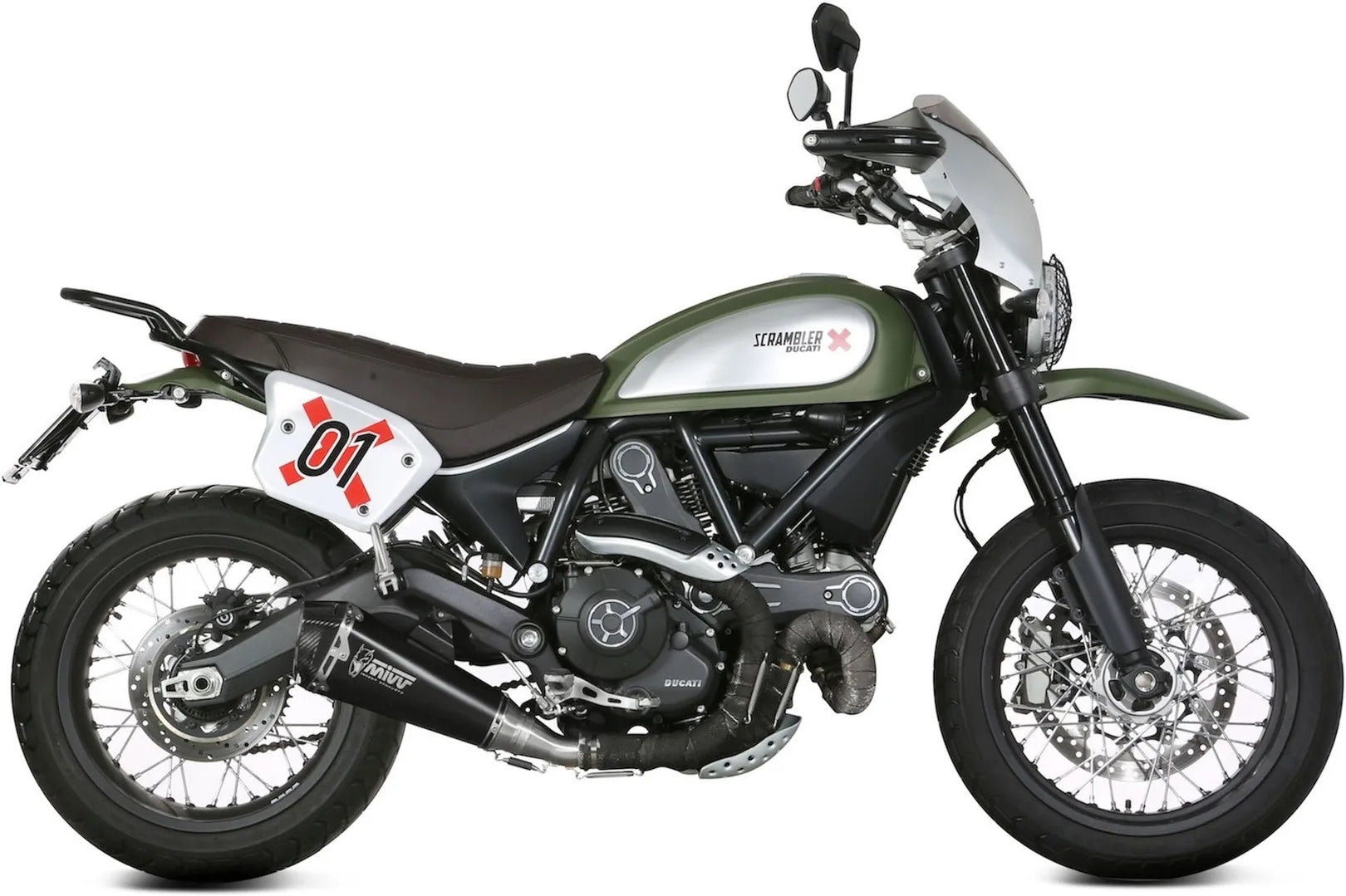 Katalysiertes Auspuffendstück Mit Geräuschzulassung Delta Race Stahl Schwarz Carbon - Mivv Kompatibel Mit Ducati Scrambler 800 (2015-2020)