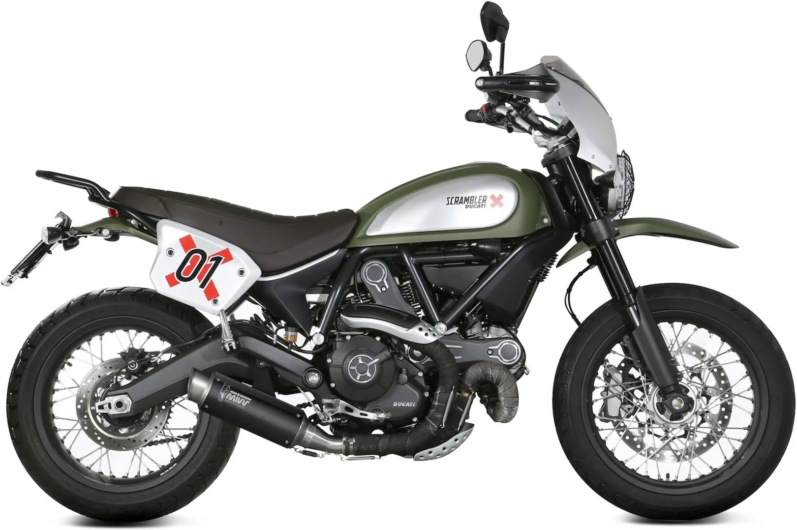 Katalysiertes Auspuffendstück Mit Geräuschzulassung Gppro Stahl Schwarz - Mivv Kompatibel Mit Ducati Scrambler 800 (2015-2020)