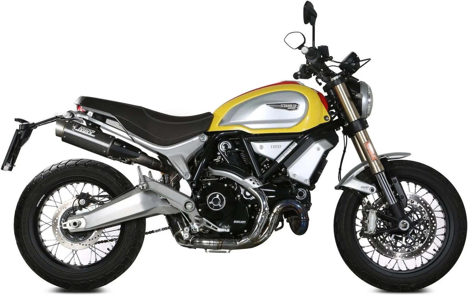 Doppelauspuffanlage Mit Geräuschzulassung Gppro Carbon - Mivv Kompatibel Mit Ducati Scrambler 1100 (2018-2020)