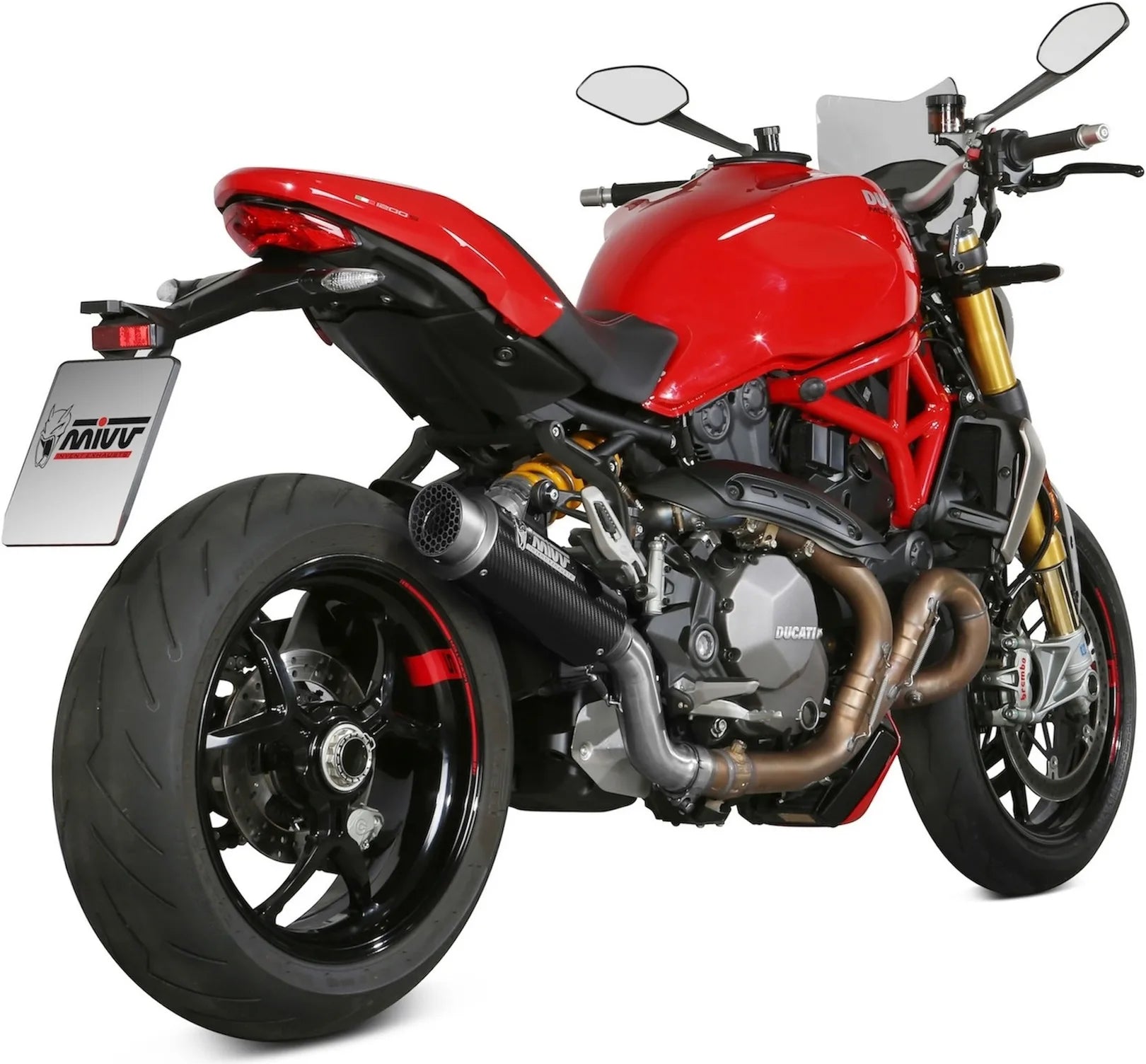 Katalysiertes Auspuffendstück Mit Geräuschzulassung Gppro Carbon - Mivv Kompatibel Mit Ducati Monster 1200 (2017-2021)