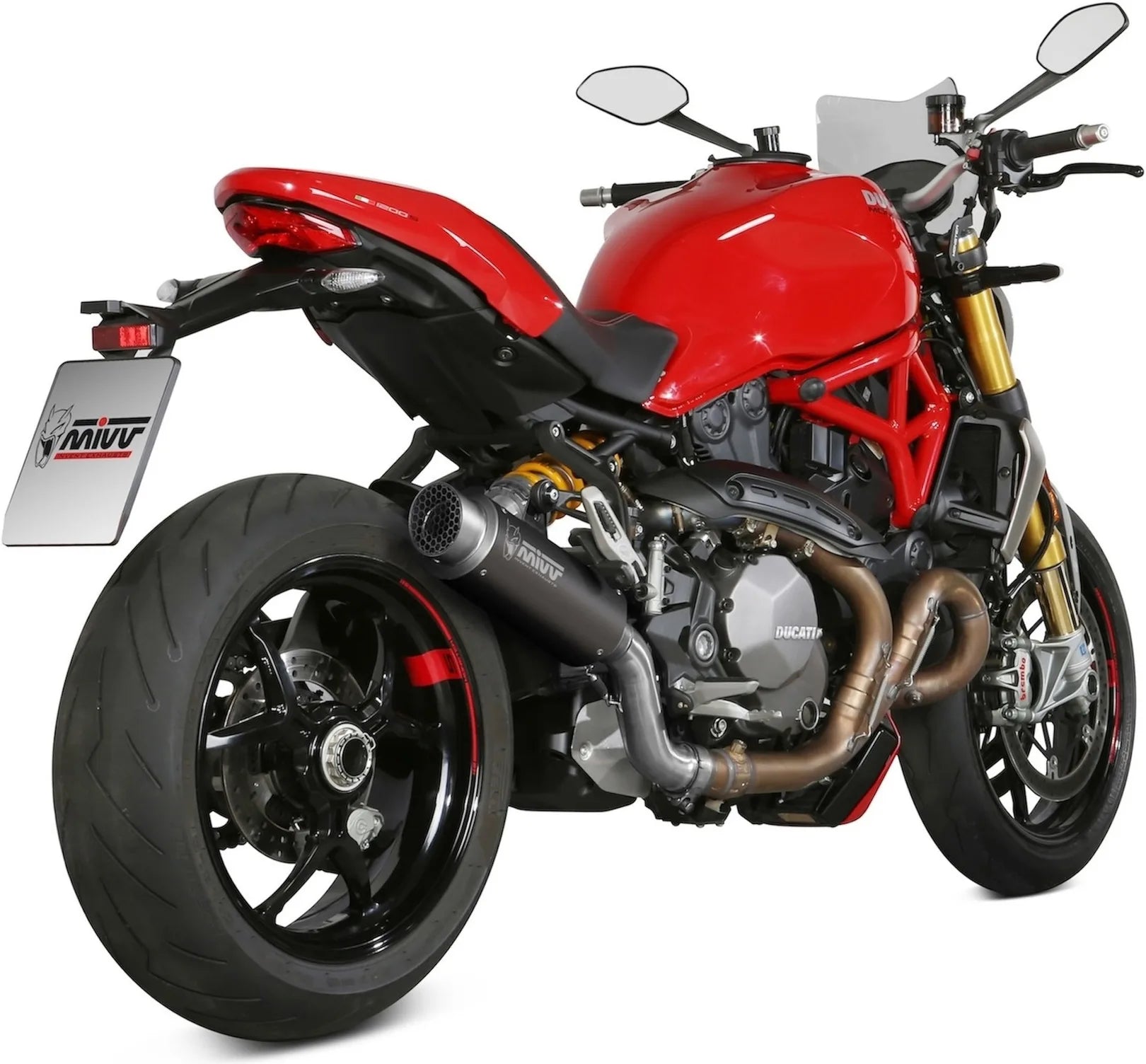 Katalysiertes Auspuffendstück Mit Geräuschzulassung Gppro Stahl Schwarz - Mivv Kompatibel Mit Ducati Monster 821 (2018-2020)