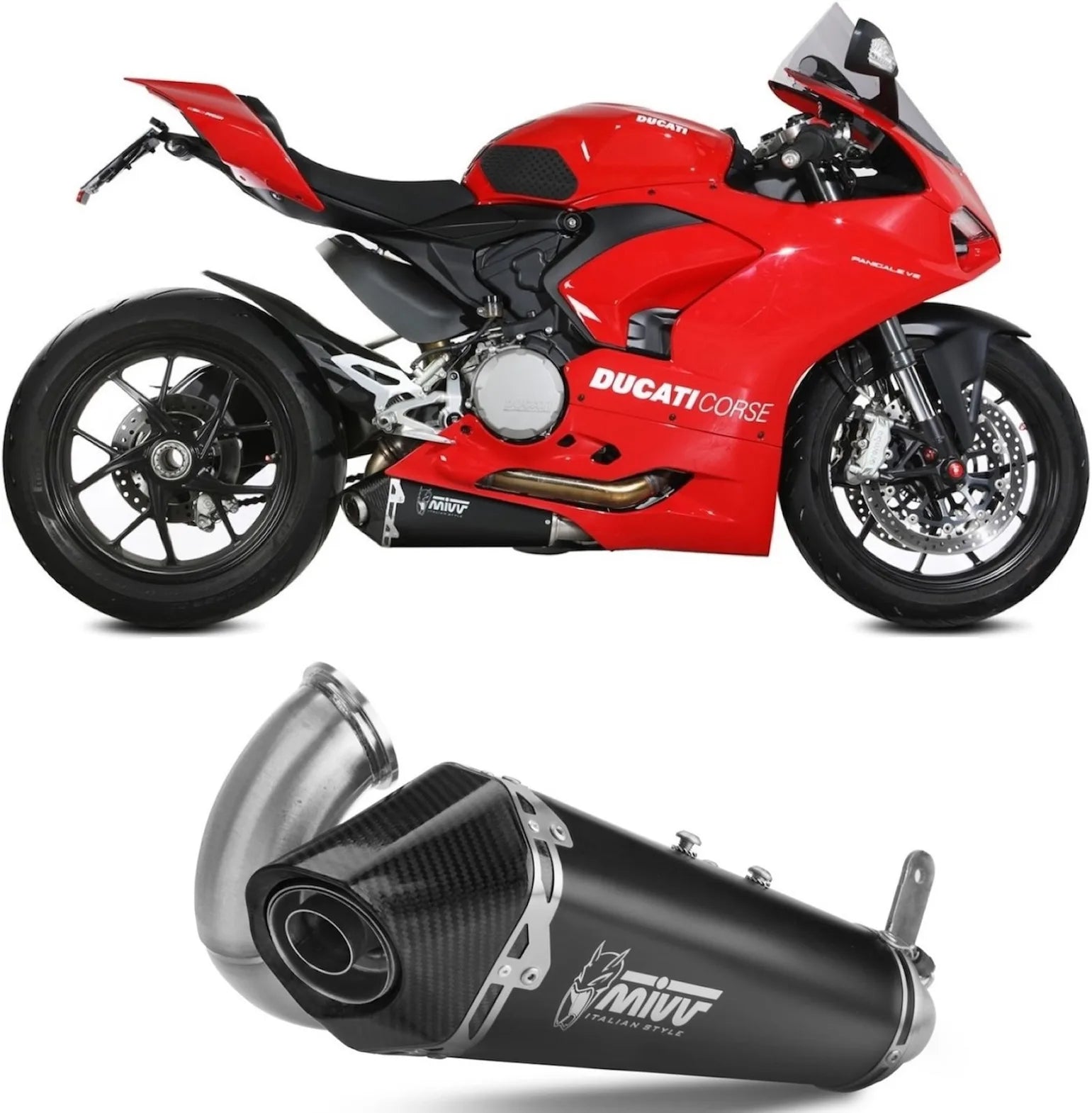 Katalysiertes Auspuffendstück Mit Geräuschzulassung Delta Race Stahl Schwarz Carbon - Mivv Kompatibel Mit Ducati Panigale V2 (2020-2024)