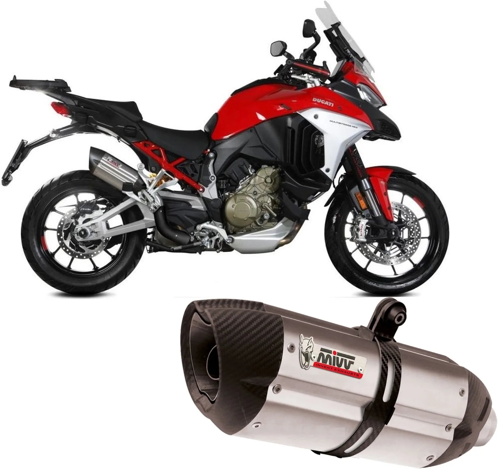Auspuffendstück Mit Geräuschzulassung Suono Edelstahl Carbon - Mivv Kompatibel Mit Ducati Multistrada V4 1100 - S (2021-2024)