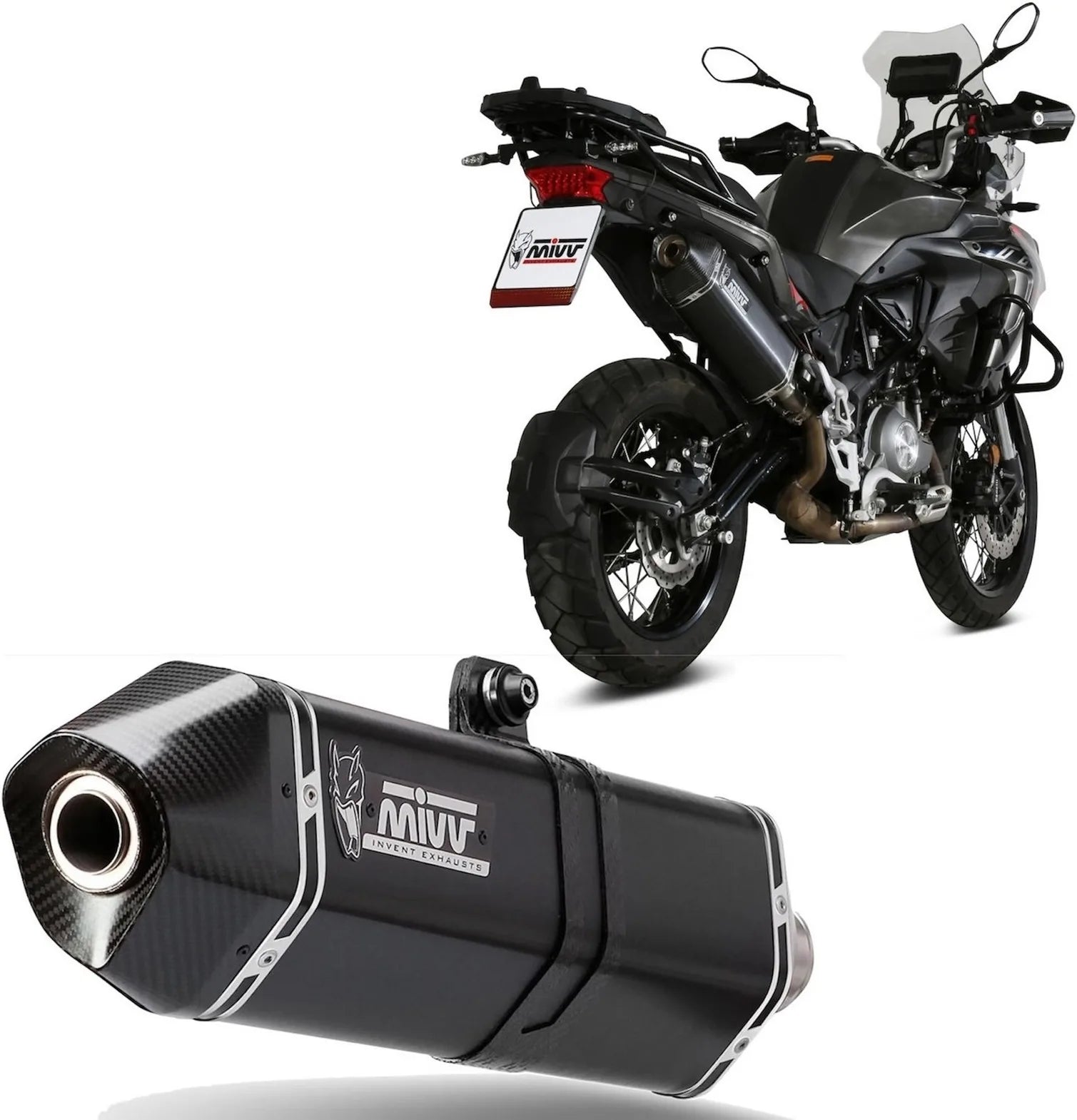 Auspuffendstück Mit Geräuschzulassung Speed Edge Stahl Schwarz Carbon - Mivv Kompatibel Mit Benelli Trk 502 X (2018-2024)