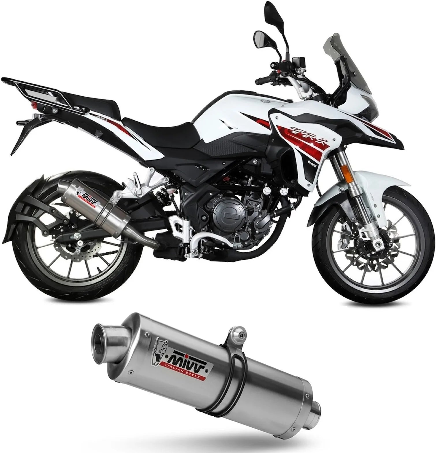 Auspuffendstück Mit Geräuschzulassung Oval Edelstahl - Mivv Kompatibel Mit Benelli Trk 251 (2019-2024)