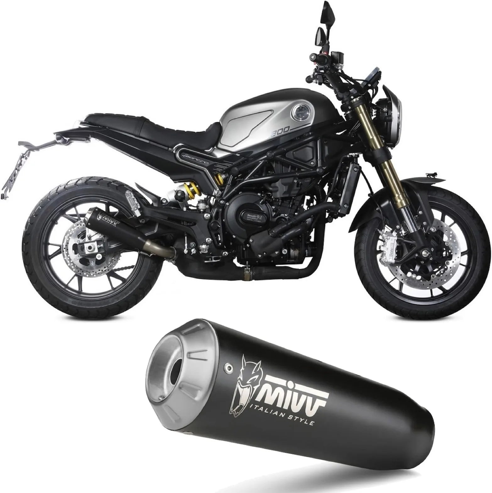 Auspuffendstück Mit Geräuschzulassung X-M1 Stahl Schwarz - Mivv Kompatibel Mit Benelli Leoncino 800 (2022-2024)