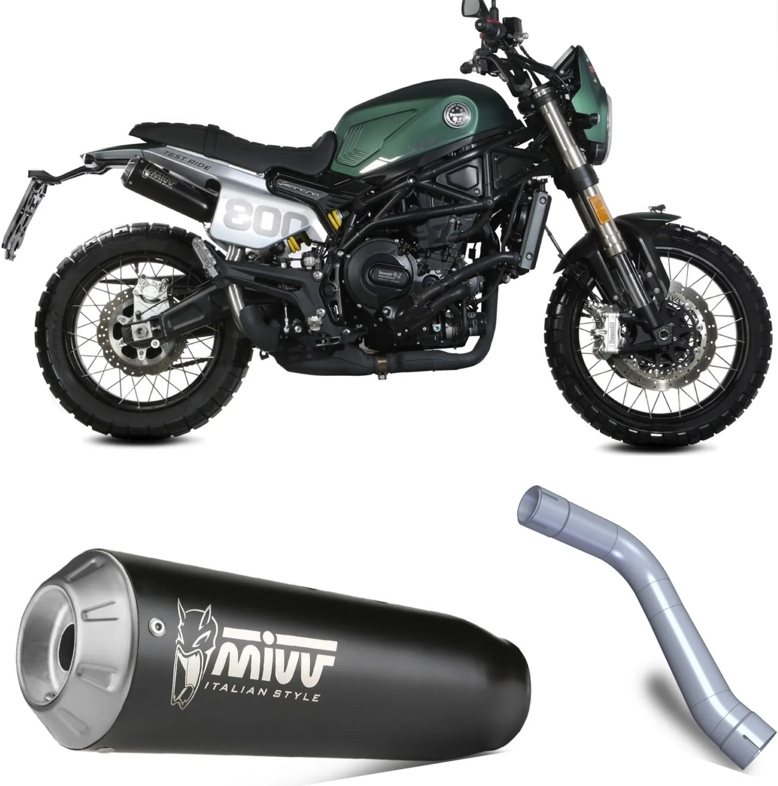 Auspuffendstück Ohne Katalysator Und Mit Geräuschzulassung X-M1 Stahl Schwarz - Mivv Kompatibel Mit Benelli Leoncino 800 Trail (2022-2024)