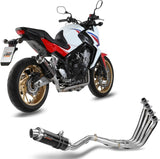 Komplette Abgasanlage Mit Katalysator Und Geräuschzulassung Gp Stahl Schwarz - Mivv Kompatibel Mit Honda Cb 650 F (2014-2018)