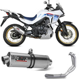 Komplette Auspuffanlage Ohne Katalysator Und Mit Geräuschzulassung Oval Edelstahl - Mivv Kompatibel Mit Honda Xl 750 Transalp (2023-2024)
