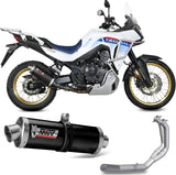 Komplette Auspuffanlage Ohne Katalysator Und Mit Geräuschzulassung Oval Stahl Schwarz - Mivv Kompatibel Mit Honda Xl 750 Transalp (2023-2024)