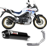 Komplette Auspuffanlage Ohne Katalysator Und Mit Geräuschzulassung Oval Stahl Schwarz Carbon - Mivv Kompatibel Mit Honda Xl 750 Transalp (2023-2024)
