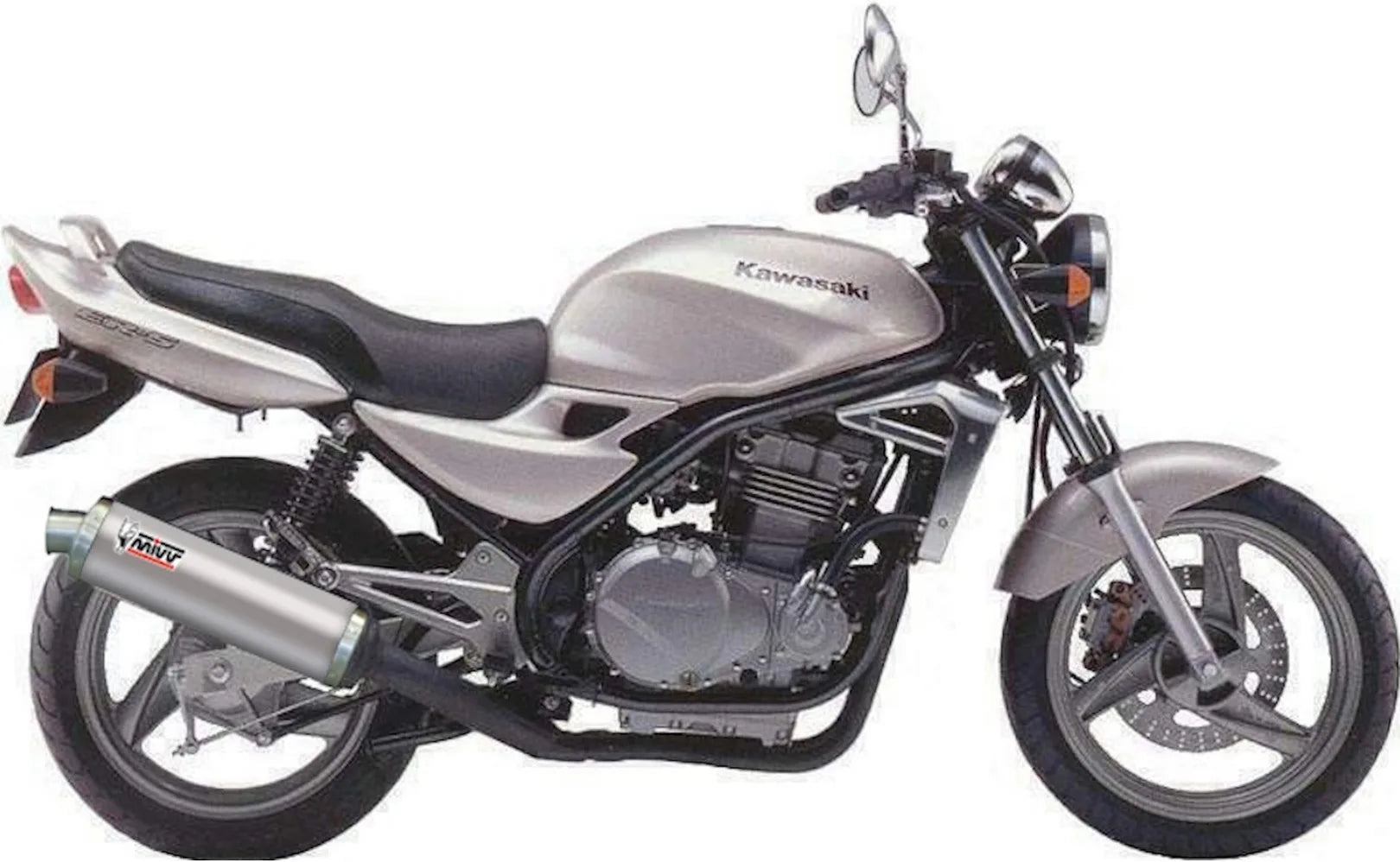 Auspuffendstück Mit Geräuschzulassung Oval Edelstahl - Mivv Kompatibel Mit Kawasaki Er-5 500 (1997-2006)