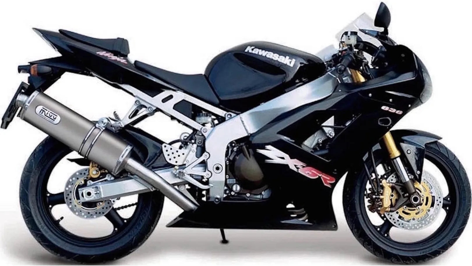 Auspuffendstück Mit Geräuschzulassung Oval Edelstahl - Mivv Kompatibel Mit Kawasaki Zx 6Rr 636 (2003-2004)