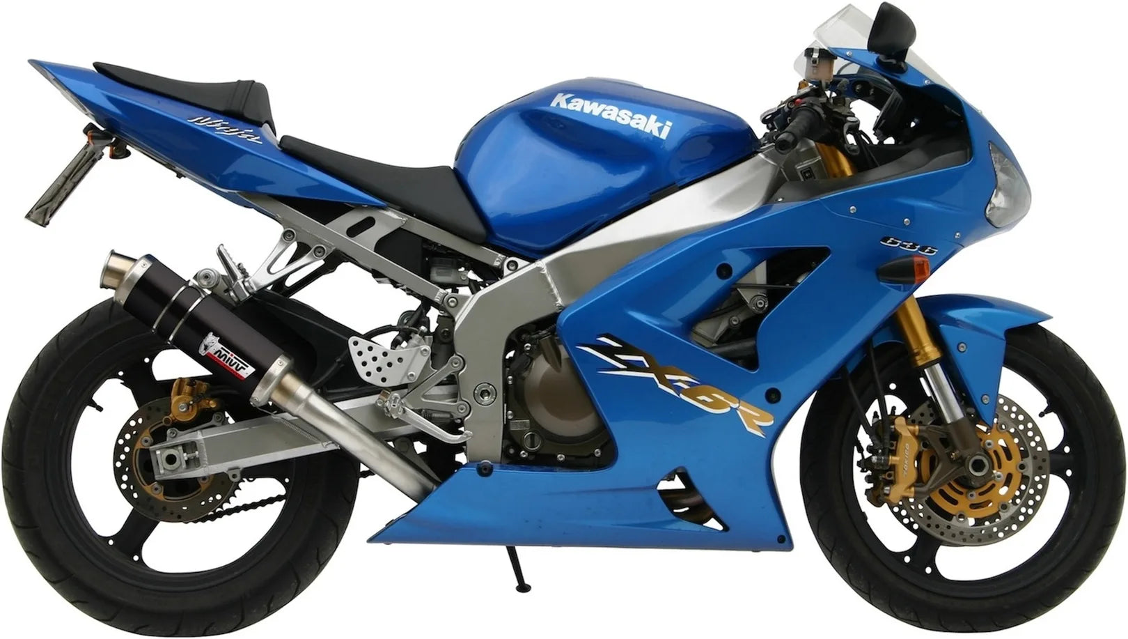 Auspuffendstück Mit Geräuschzulassung Gp Stahl Schwarz - Mivv Kompatibel Mit Kawasaki Zx 6Rr 636 (2003-2004)